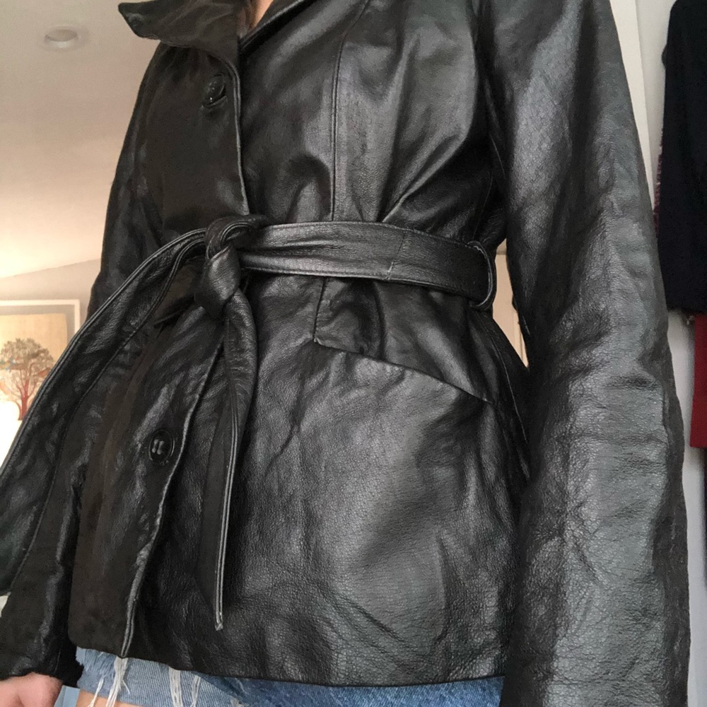 Genuine black leather jacket
